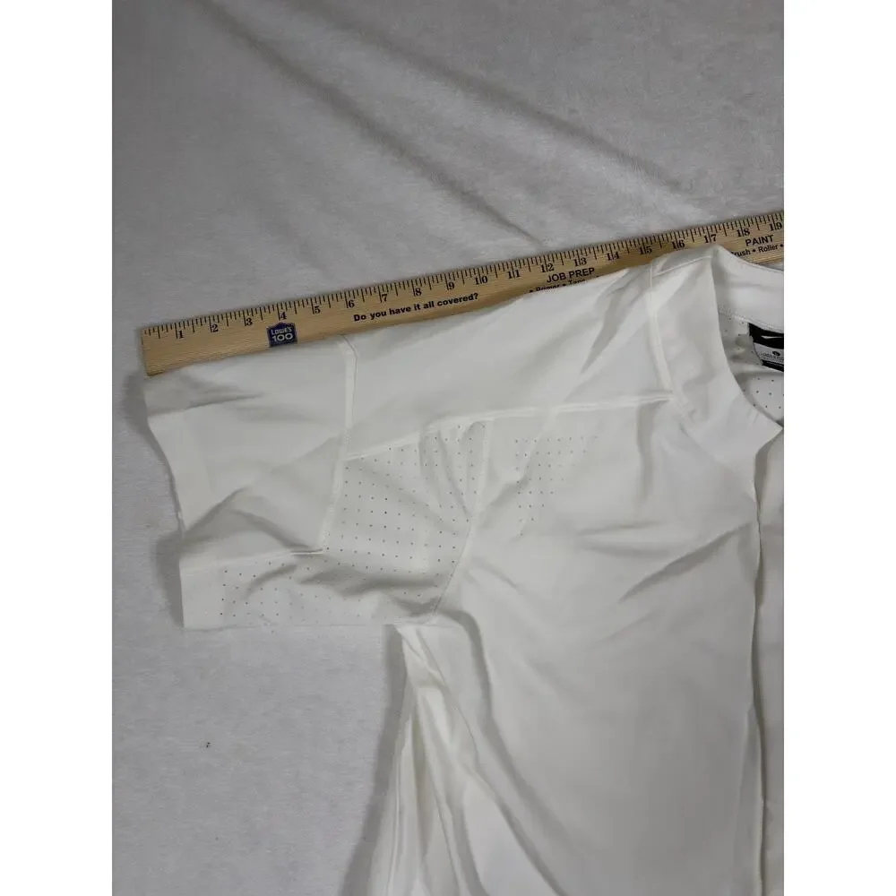 Nike Baseball Jersey Mens Large White Dri Fit Button Front Short Sleeve